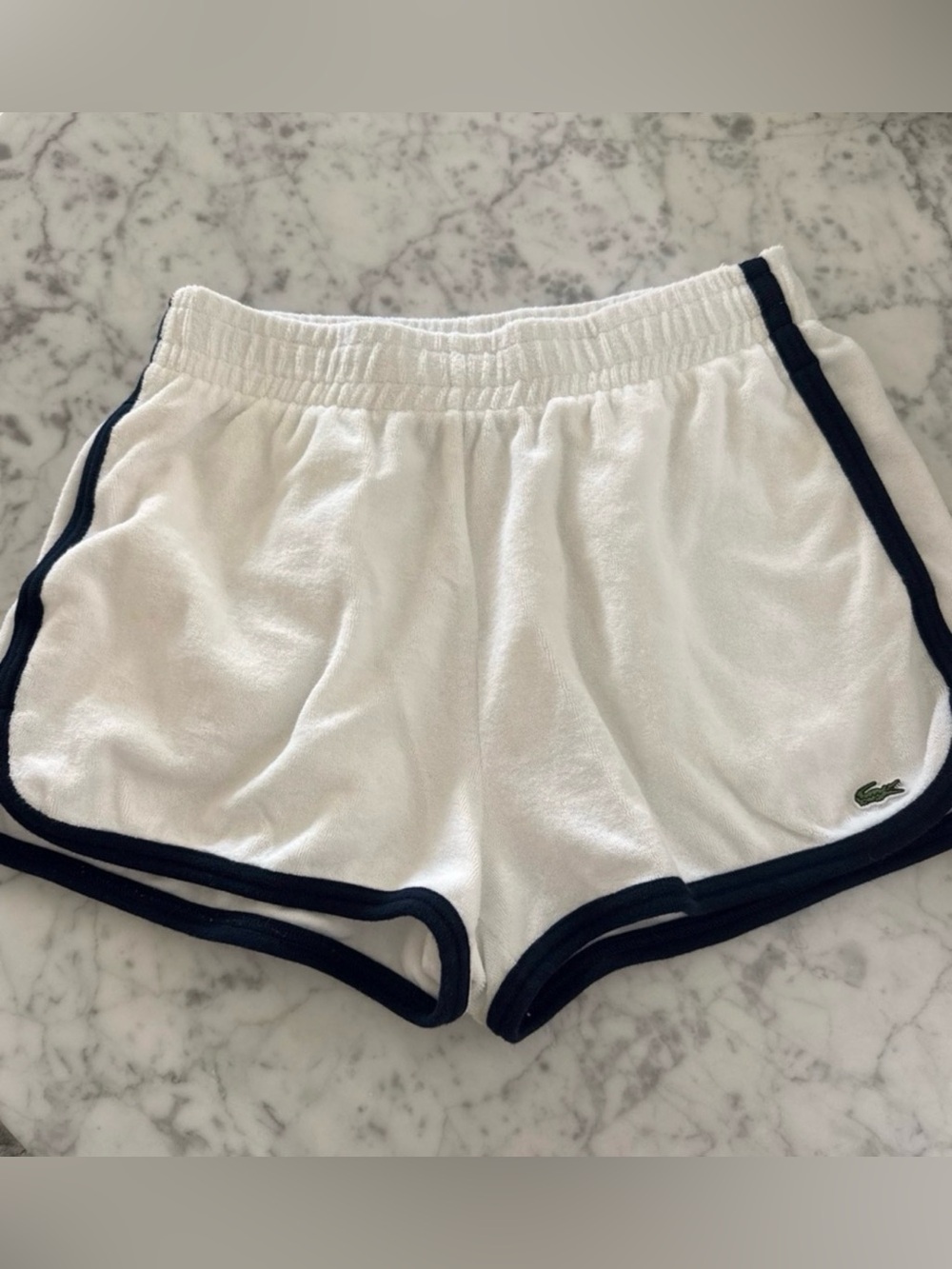 Lacoste White Terry Athletic Shorts